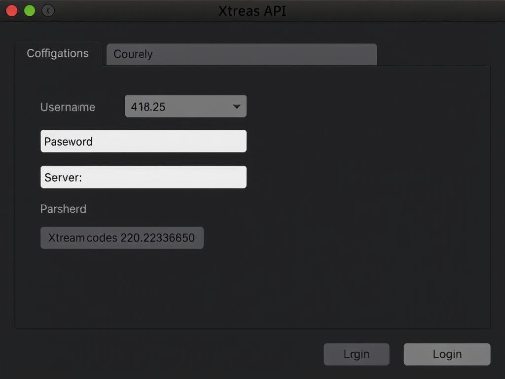 Écran de configuration Xtream Codes API dans IPTV Smarters Pro Écran de configuration Xtream Codes API dans IPTV Smarters Pro