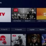 Interface principale d'IPTV Smarters Pro montrant le menu et les chaînes disponibles